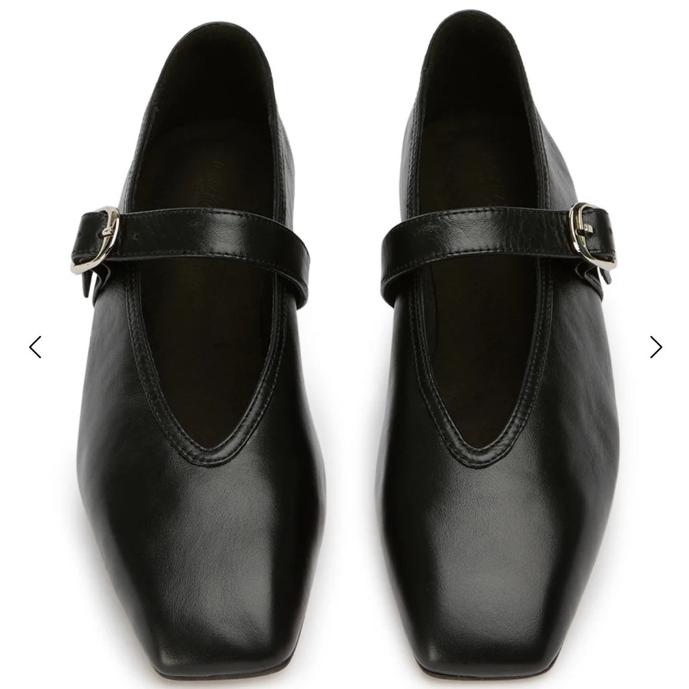 Tony Bianco Black Mary Jane Leather Flats - Picture 2 of 10